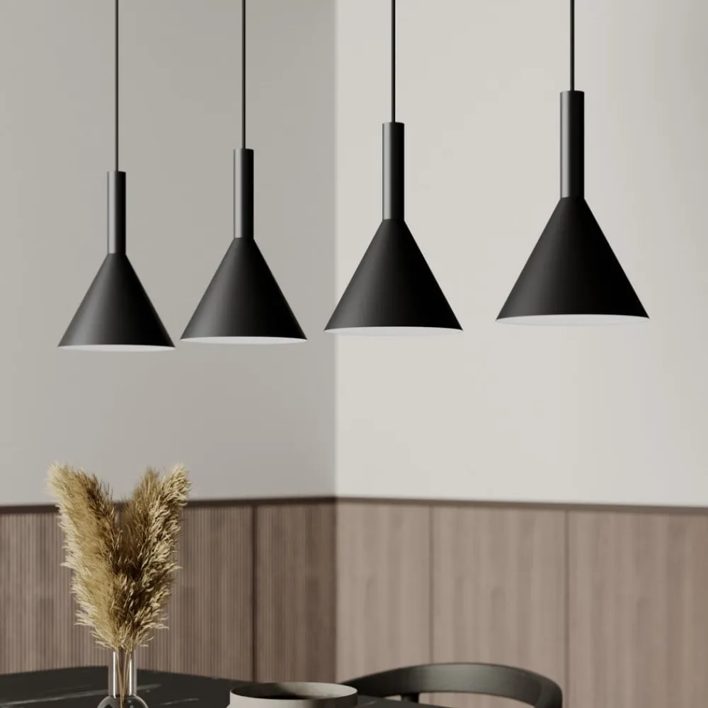 Hængelampe Tadej, 4 lyskilder, sort-hvid, metal, E27^Arcchio Discount