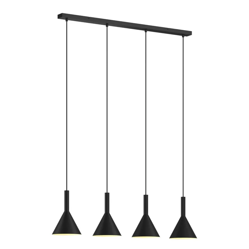 Hængelampe Tadej, 4 lyskilder, sort-hvid, metal, E27^Arcchio Discount