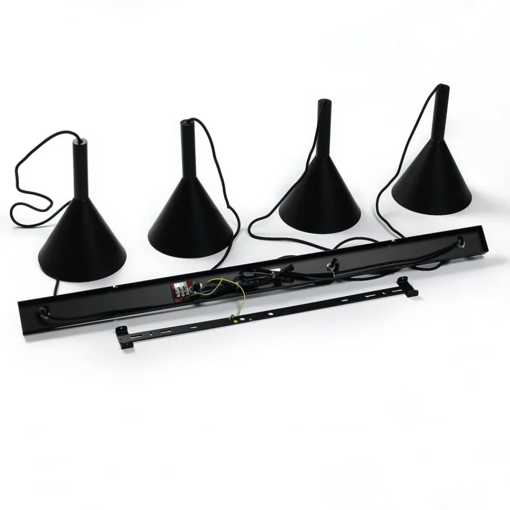 Hængelampe Tadej, 4 lyskilder, sort-hvid, metal, E27^Arcchio Discount