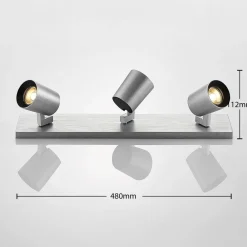 Iavo-loftspot, kantet, alu, 3 lyskilder^Arcchio Discount