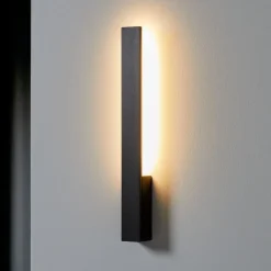 Arcchio Gang|Pendellamper>Ivano LED-væglampe, 42,5 cm, sort, metal
