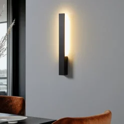 Arcchio Gang|Pendellamper>Ivano LED-væglampe, 42,5 cm, sort, metal