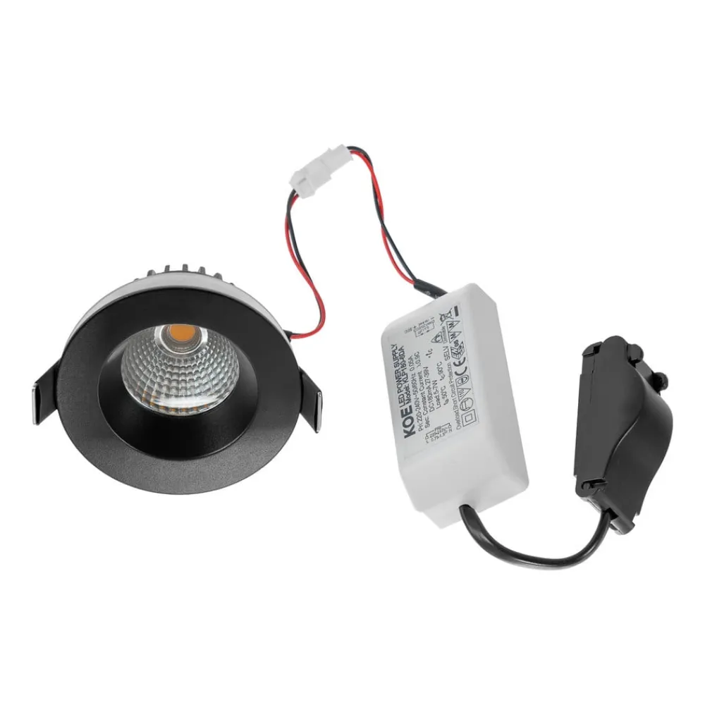 Arcchio Arbejdsrum/Kontor|Indbygningsspots>LED-downlight Aryx, sort, 3.000K