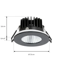 Arcchio LED-downlight Lirin, sort, 2.700K