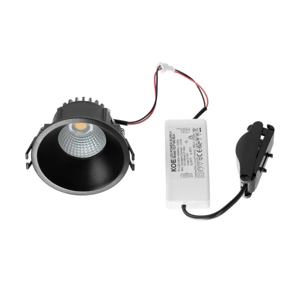 Arcchio LED-downlight Niria, sort, 3.000K