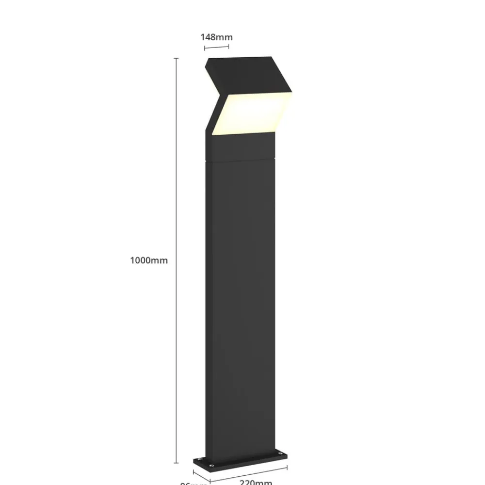 LED-gadelampe Havin, antracit, metal, 100 cm^Arcchio Best