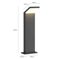 LED-gadelampe Yolena, 60 cm, antracit, aluminium^Arcchio