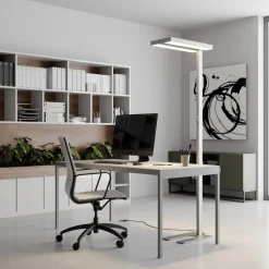 LED-gulvlampe Logan Basic, sæt med 2, sølv, 6000 lm^Arcchio