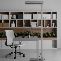 LED-gulvlampe Logan Basic, sæt med 2, sølv, 6000 lm^Arcchio