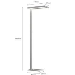 LED-gulvlampe Logan Basic, sæt med 2, sølv, 6000 lm^Arcchio