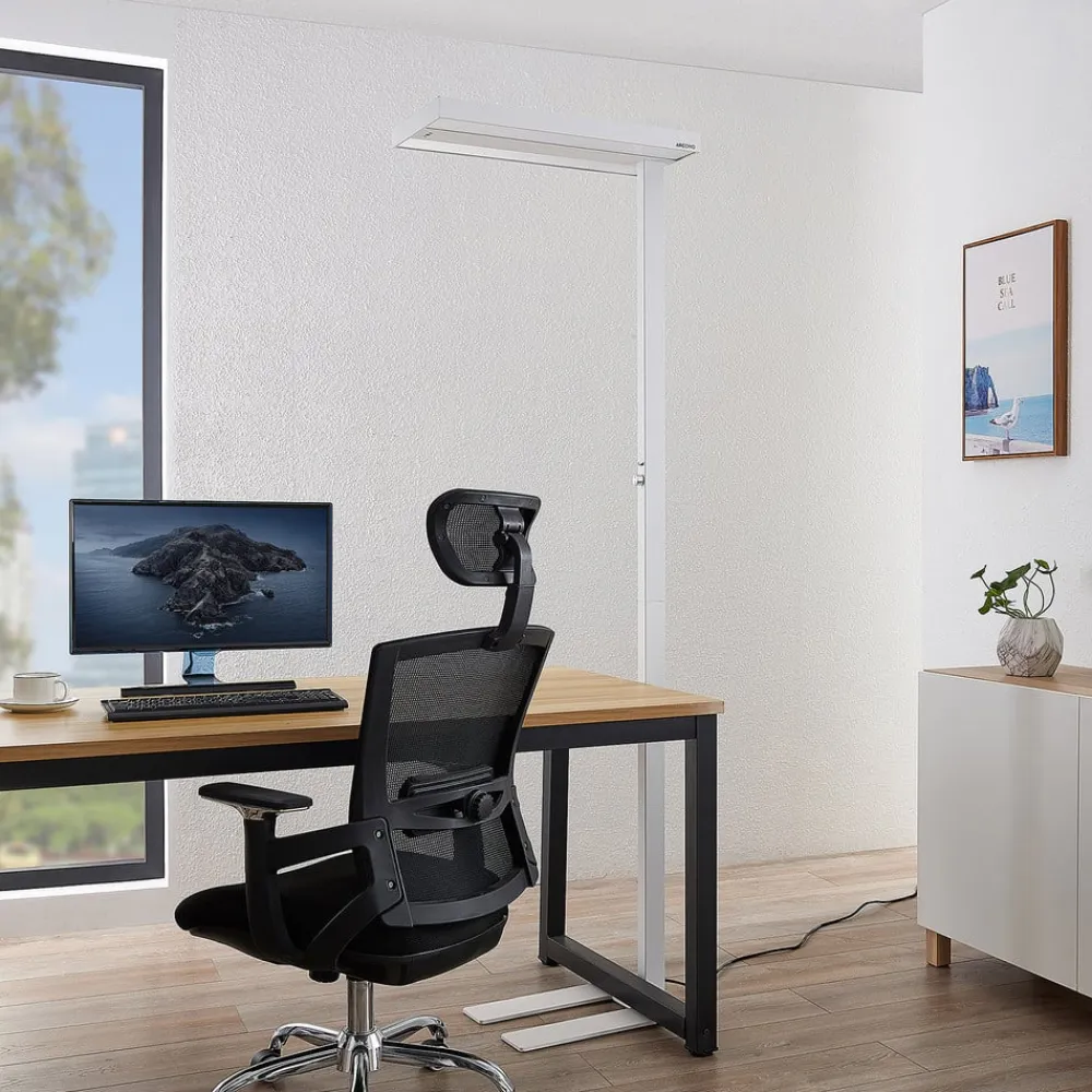 Arcchio LED-gulvlampe Logan Pro, hvid, sensor, dæmpbar