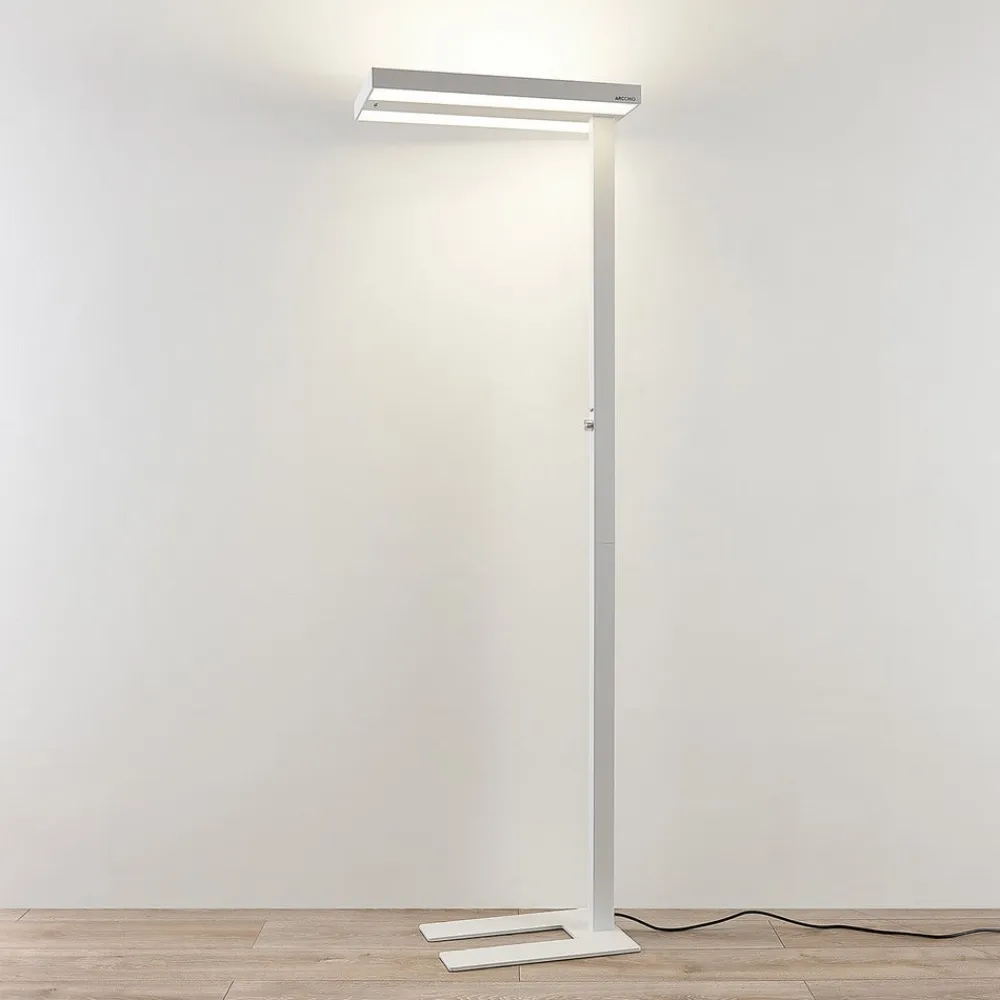 Arcchio LED-gulvlampe Logan Pro, hvid, sensor, dæmpbar