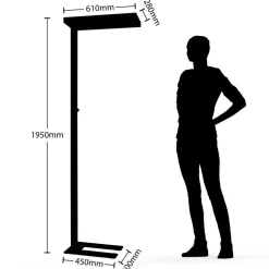 Arcchio LED-gulvlampe Logan Pro, sølv, sensor, dæmpbar