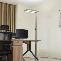 Arcchio LED-gulvlampe Logan Ultra HCL CCT, sølv, dæmpbar