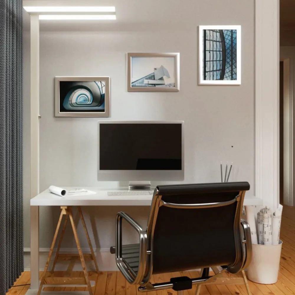 Arcchio LED-gulvlampe Logan Basic, hvid, 6.000 lm, dæmpbar