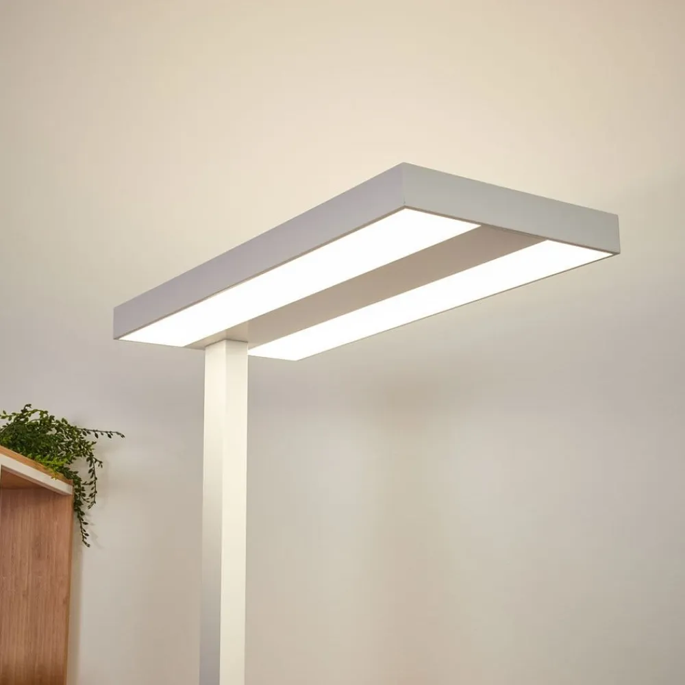 Arcchio LED-gulvlampe Logan Basic, hvid, 6.000 lm, dæmpbar