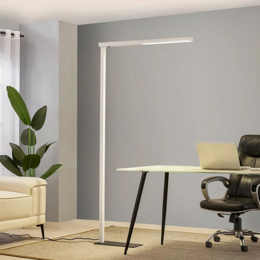 Arcchio LED-gulvlampe til kontor Tamilo, hvid, metal, 194 cm