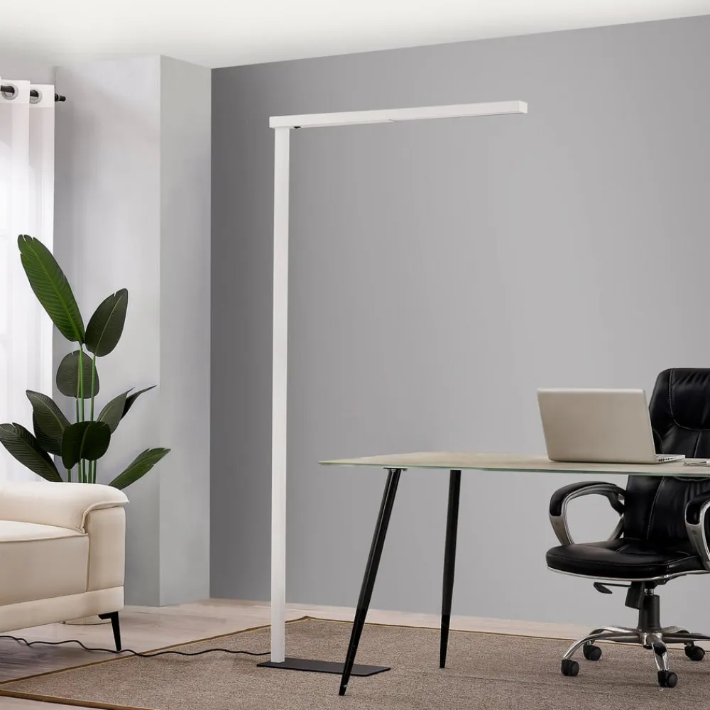 Arcchio LED-gulvlampe til kontor Tamilo, hvid, metal, 194 cm