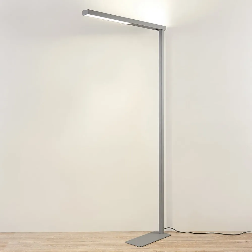 Arcchio LED-gulvlampe til kontor Tamilo, sølv, metal, 194 cm