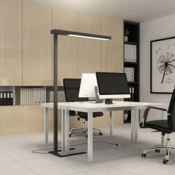 Arcchio Gulvlamper>LED-gulvlampe til kontor Susi, sæt med 2, sort, sensor