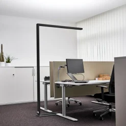 LED-gulvlampe til kontor Jolinda, sæt med 2, sort, 4.000K^Arcchio Hot