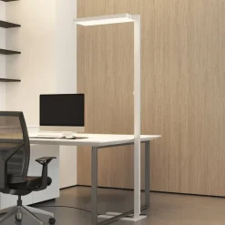 Arcchio LED-gulvlampe Timon, 195 cm, hvid, 54 W, aluminium