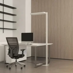 Arcchio LED-gulvlampe Timon, 195 cm, hvid, 54 W, aluminium