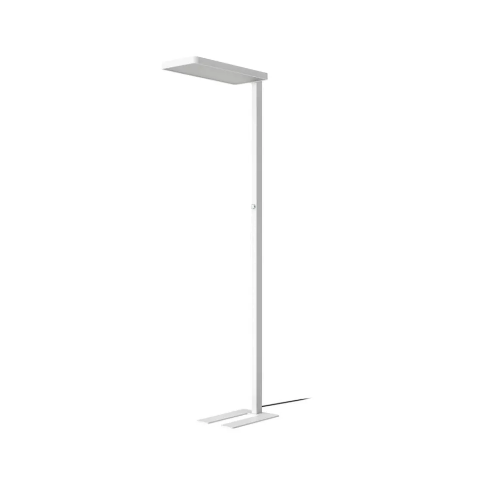 Arcchio LED-gulvlampe Timon, 195 cm, hvid, 54 W, aluminium
