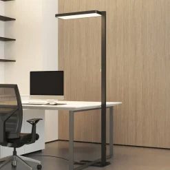 Arcchio LED-gulvlampe Timon, 54W, sort, højde 195 cm