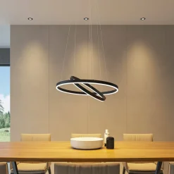 LED-hængelampe Albiona, sort, 2 ringe, Ø 60 cm^Arcchio New