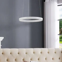 Arcchio Pendellamper|Pendellamper>LED-hængelampe Albiona, hvid, 1 ring, Ø 40 cm