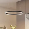 Arcchio LED-hængelampe Albiona, sort, 1 ring, Ø 60 cm