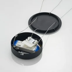 Arcchio LED-hængelampe Albiona, sort, 1 ring, Ø 60 cm