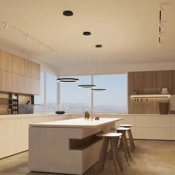 LED-hængelampe Albiona, sort, 1 ring, Ø 40 cm^Arcchio