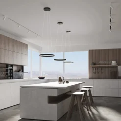 LED-hængelampe Albiona, sort, 1 ring, Ø 40 cm^Arcchio