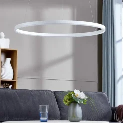 Arcchio Pendellamper|Pendellamper>LED-hængelampe Albiona, hvid, 1 ring, Ø 80 cm