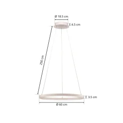 Arcchio LED-hængelampe Albiona, hvid, 1 ring, Ø 60 cm