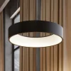 Arcchio Pendellamper>LED-hængelampe Aleksi, Ø 45 cm, sort, metal, CCT