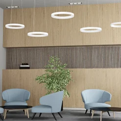 Arcchio LED-hængelampe Vivy, Ø 38 cm, hvid, metal