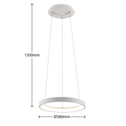 Arcchio LED-hængelampe Vivy, Ø 38 cm, hvid, metal