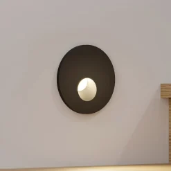 Arcchio Indbygningsspots|Væglamper>LED-indbygningslampe Vexi, Ø 7,5 cm, sort, aluminium, CCT