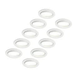 Arcchio LED-indbygningslampe Katerin, hvid, drejelig, sæt med 10 stk