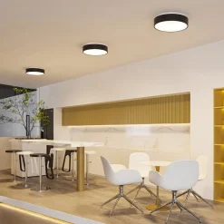 Arcchio LED-loftlampe Aleksi, Ø 45 cm, sort, metal, CCT