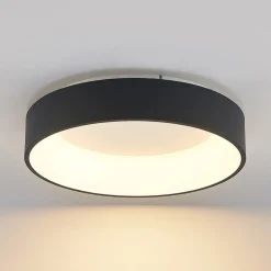 Arcchio LED-loftlampe Aleksi, Ø 45 cm, sort, metal, CCT