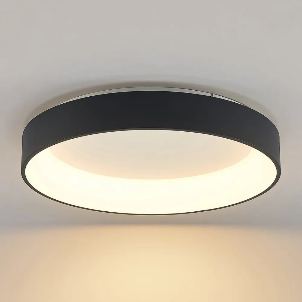Arcchio LED-loftlampe Aleksi, Ø 60 cm, sort, metal, CCT
