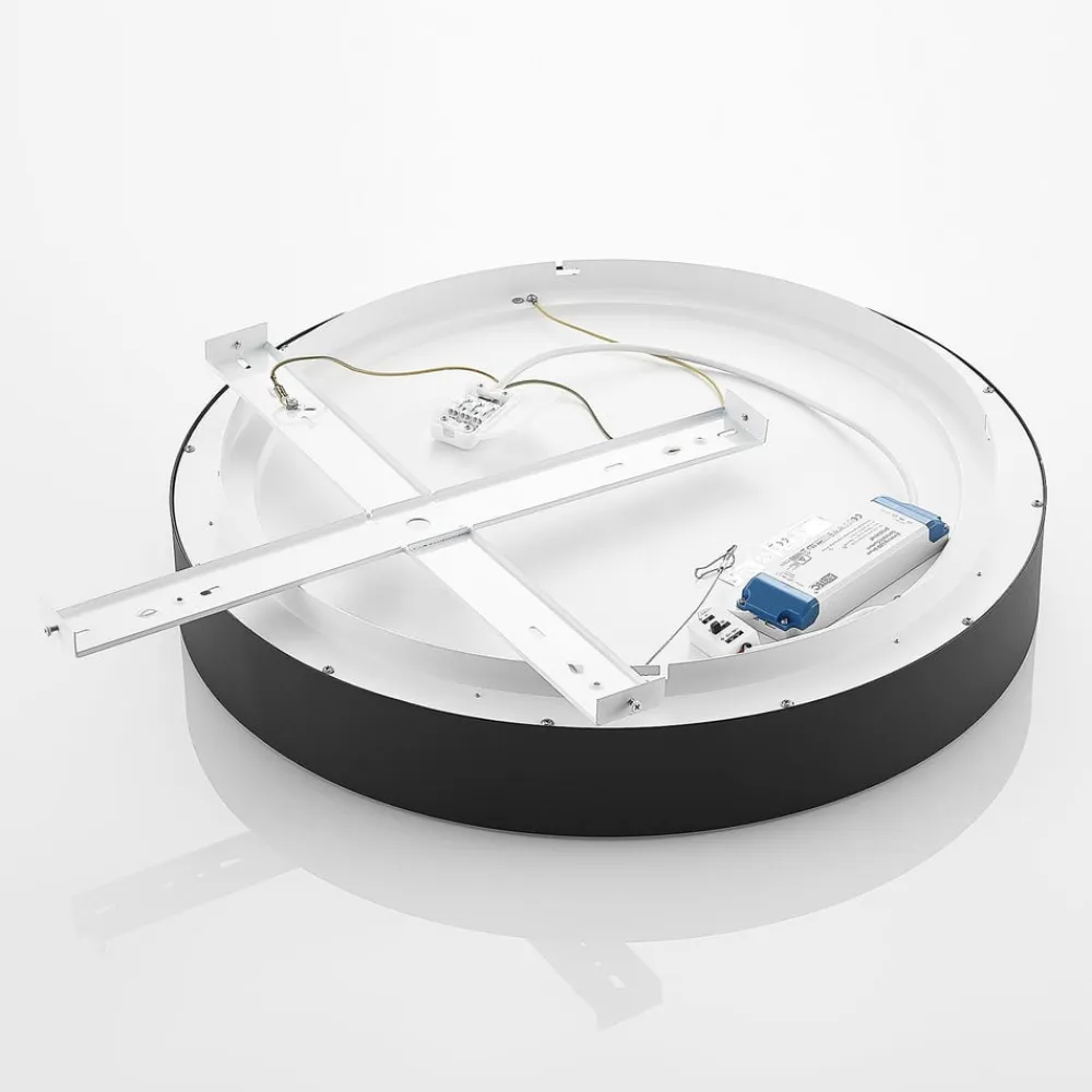 Arcchio LED-loftlampe Aleksi, Ø 60 cm, sort, metal, CCT