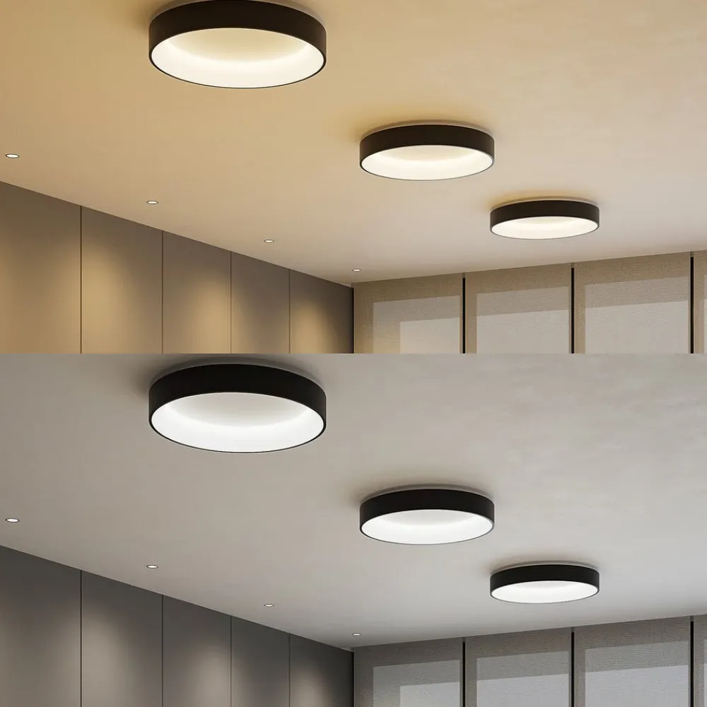 Arcchio LED-loftlampe Aleksi, Ø 60 cm, sort, metal, CCT