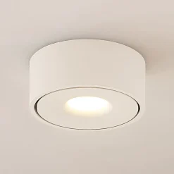 Arcchio LED-loftlampe Rotari, hvid, metal, Ø 12 cm
