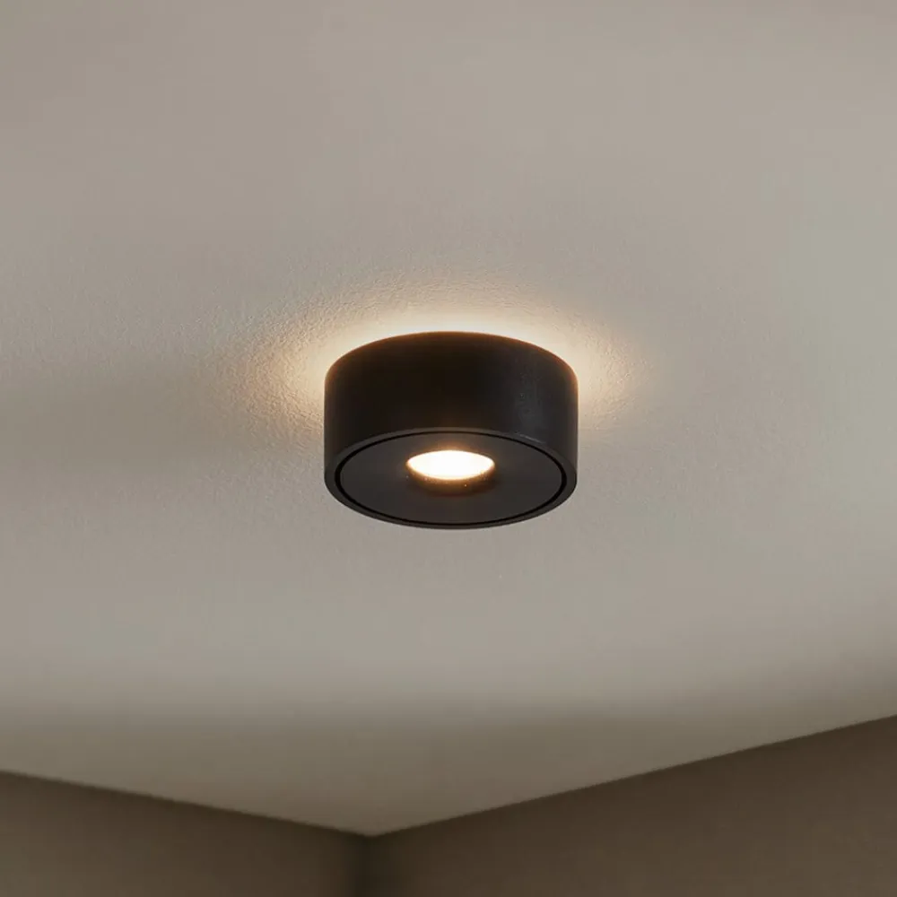 LED-loftlampe Rotari, Ø 12 cm, op & ned, sort^Arcchio Best