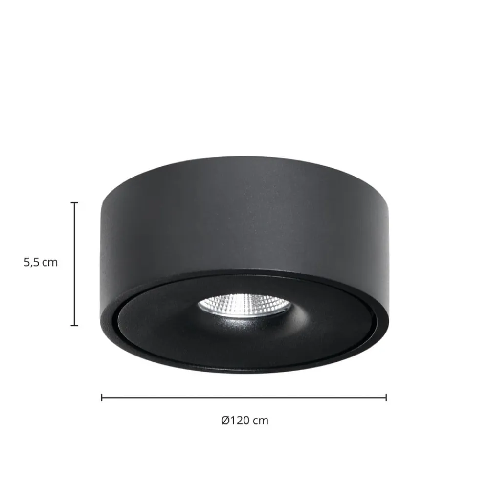 LED-loftlampe Rotari, Ø 12 cm, op & ned, sort^Arcchio Best